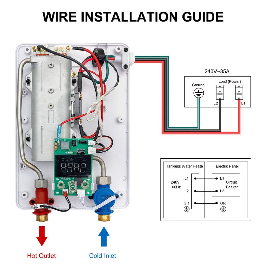 Electric Tankless Water Heater Installation Diagram